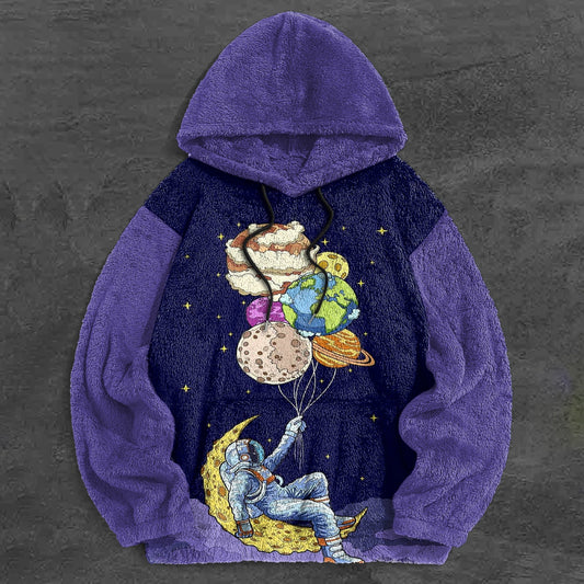 Astronaut Fashion Vintage Casual Plush Hoodie