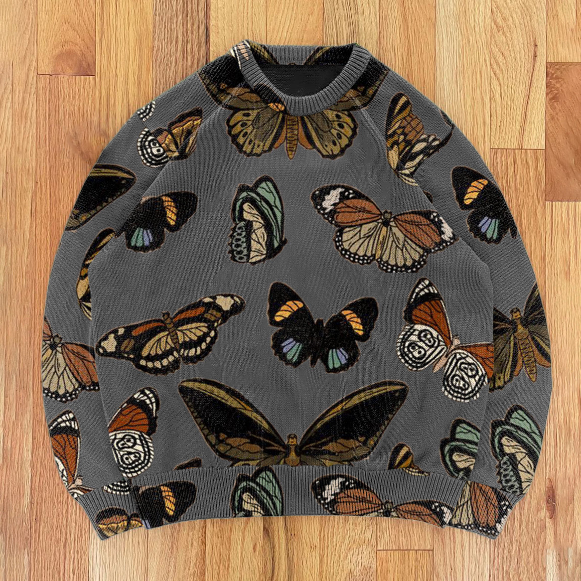 Vintage Butterfly Street Knit Sweater