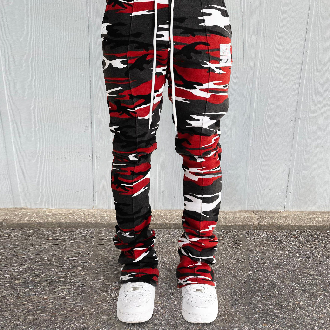 Tide brand camouflage print casual pile pants trousers