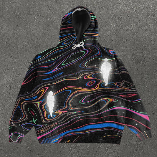 Casual Print Long Sleeve Hoodie