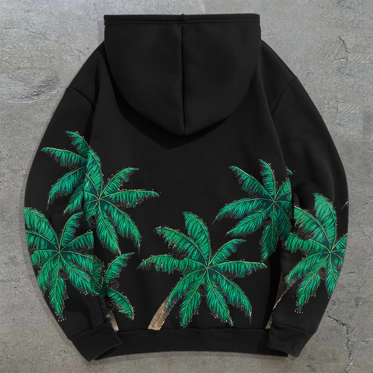 Tide brand coconut tree print retro hoodie