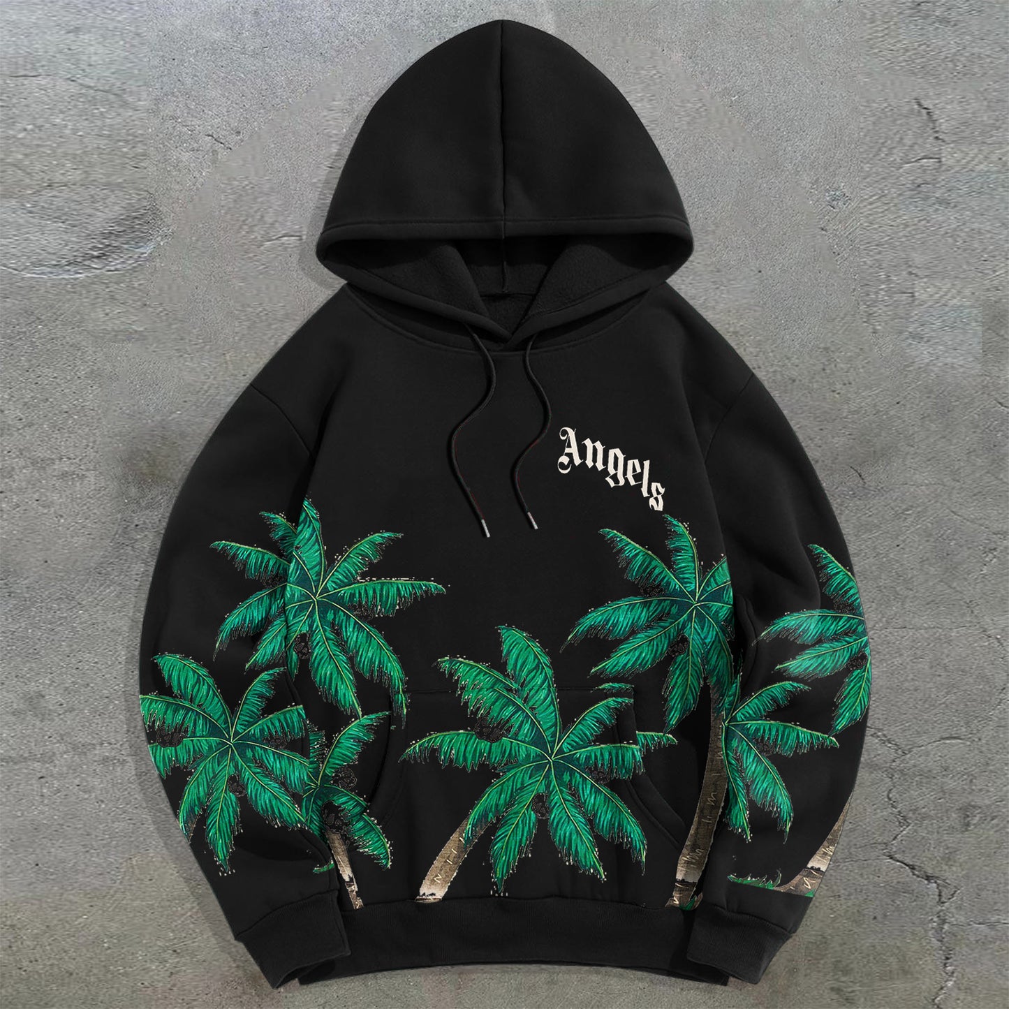 Tide brand coconut tree print retro hoodie