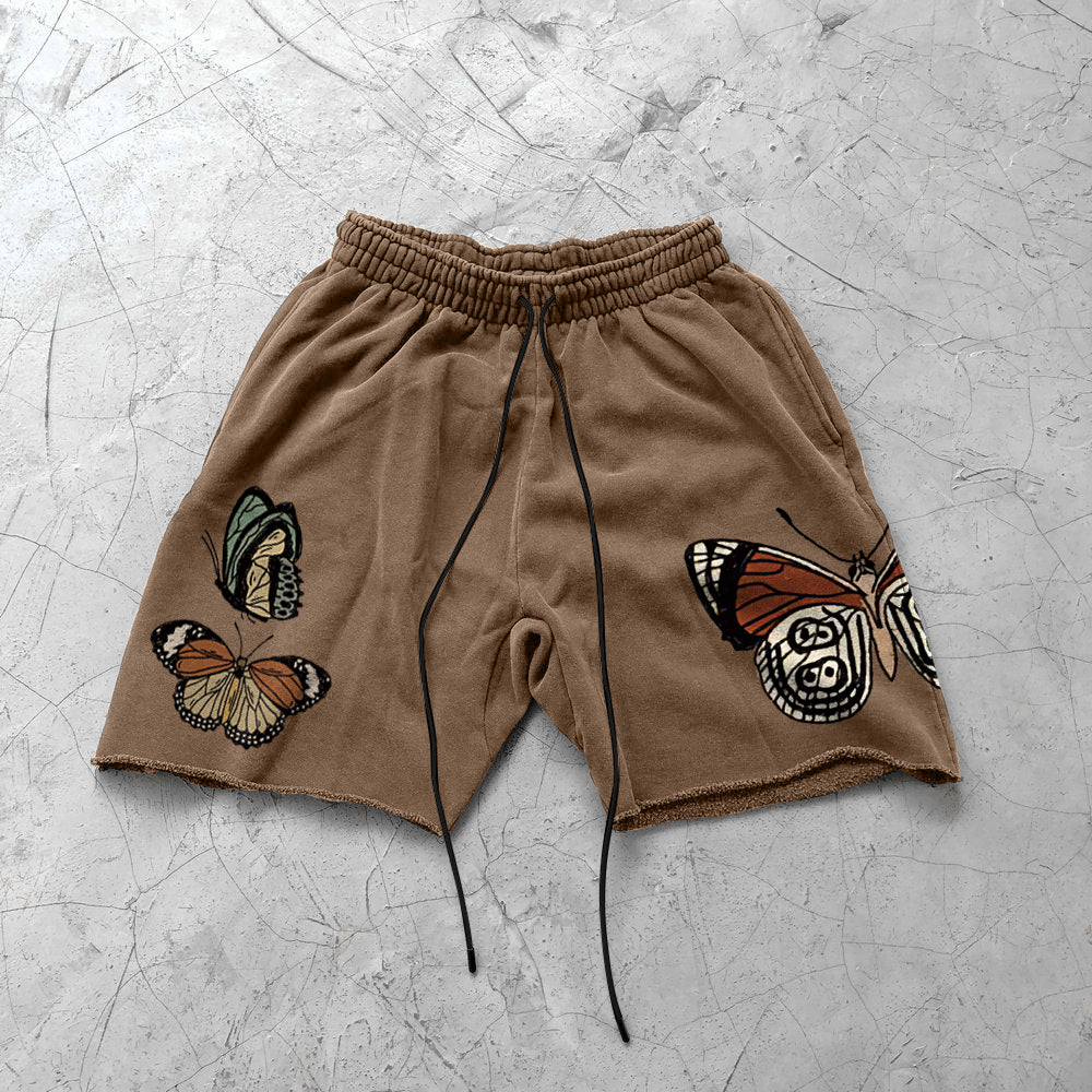 Butterfly Retro Casual Scattered Street Shorts