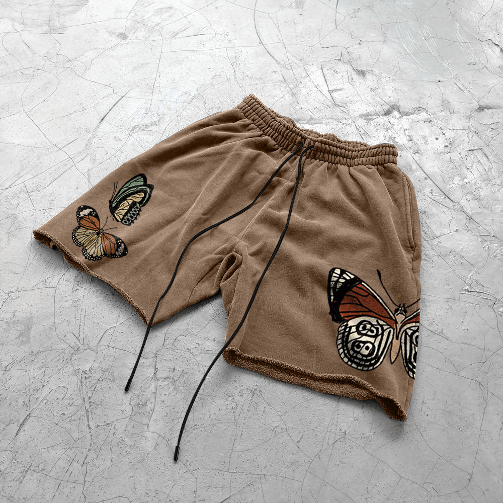 Butterfly Retro Casual Scattered Street Shorts