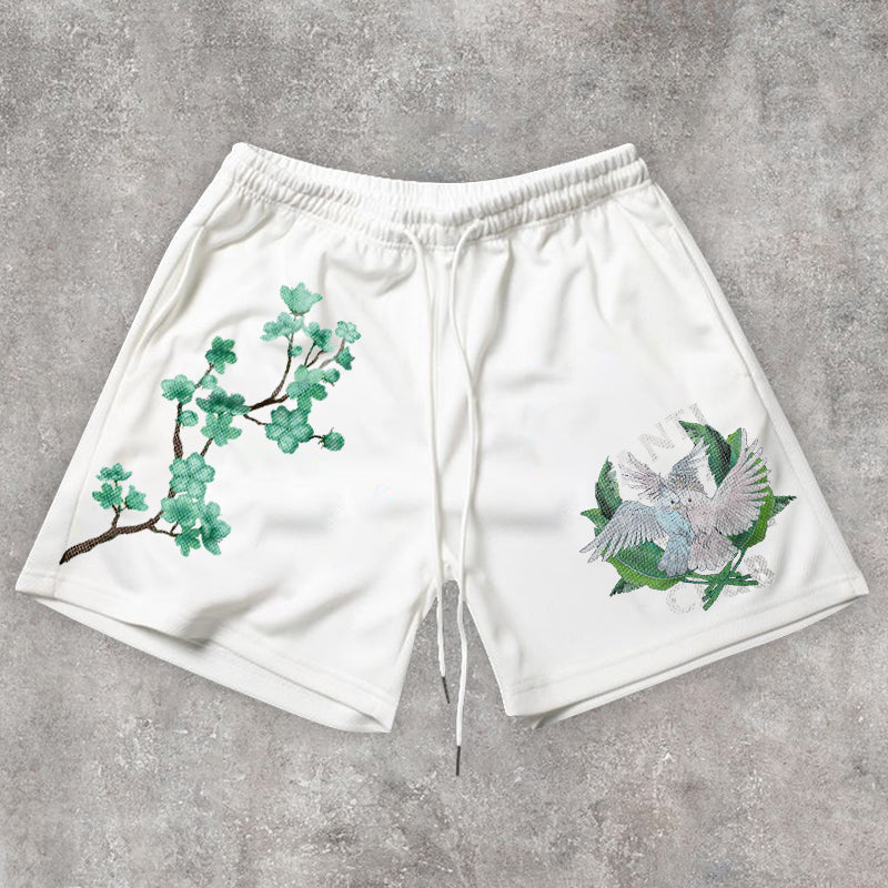 Trendy casual retro street mesh shorts