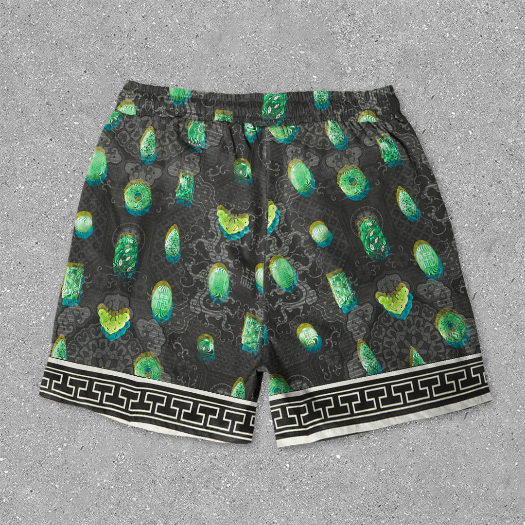 Trendy retro print trendy shorts