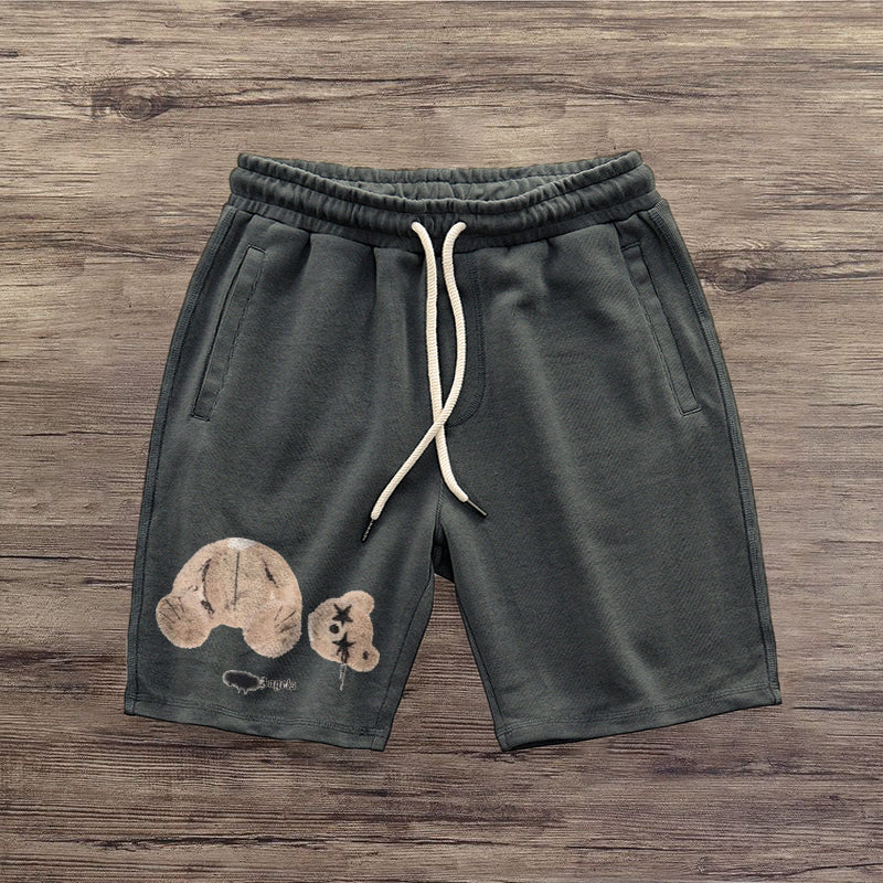 Bear Print Casual Fashion Shorts