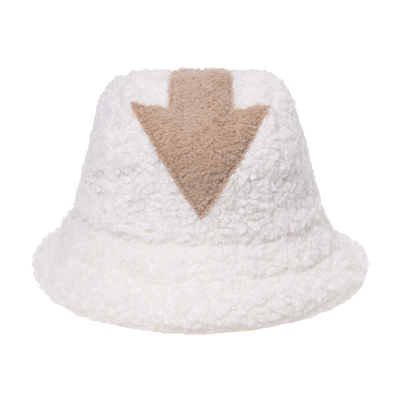 Arrow personality street trend teddy velvet basin warm hat