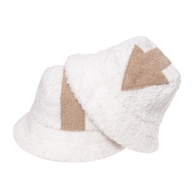 Arrow personality street trend teddy velvet basin warm hat