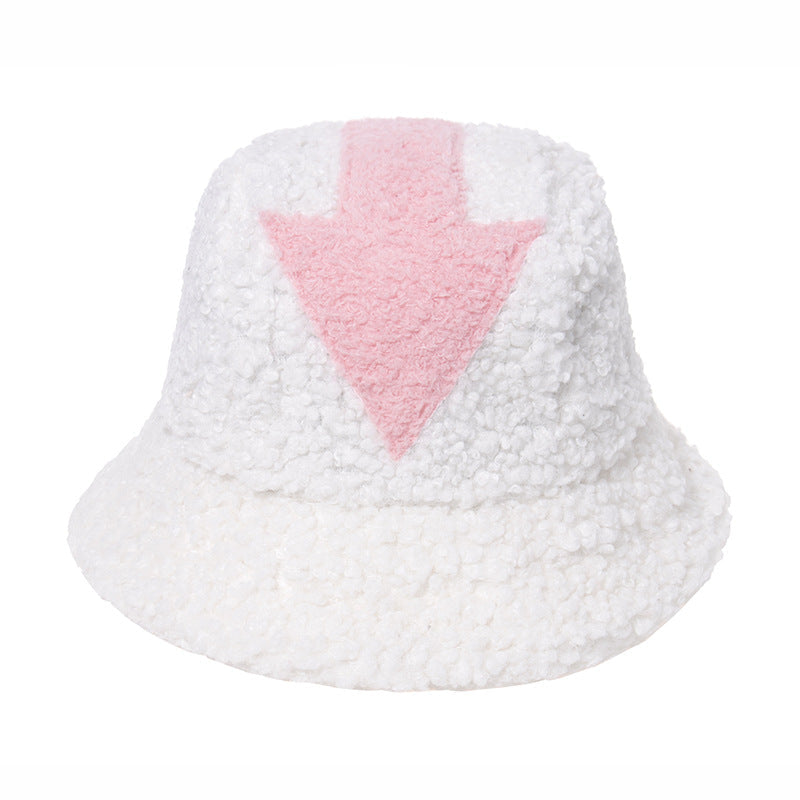 Arrow personality street trend teddy velvet basin warm hat