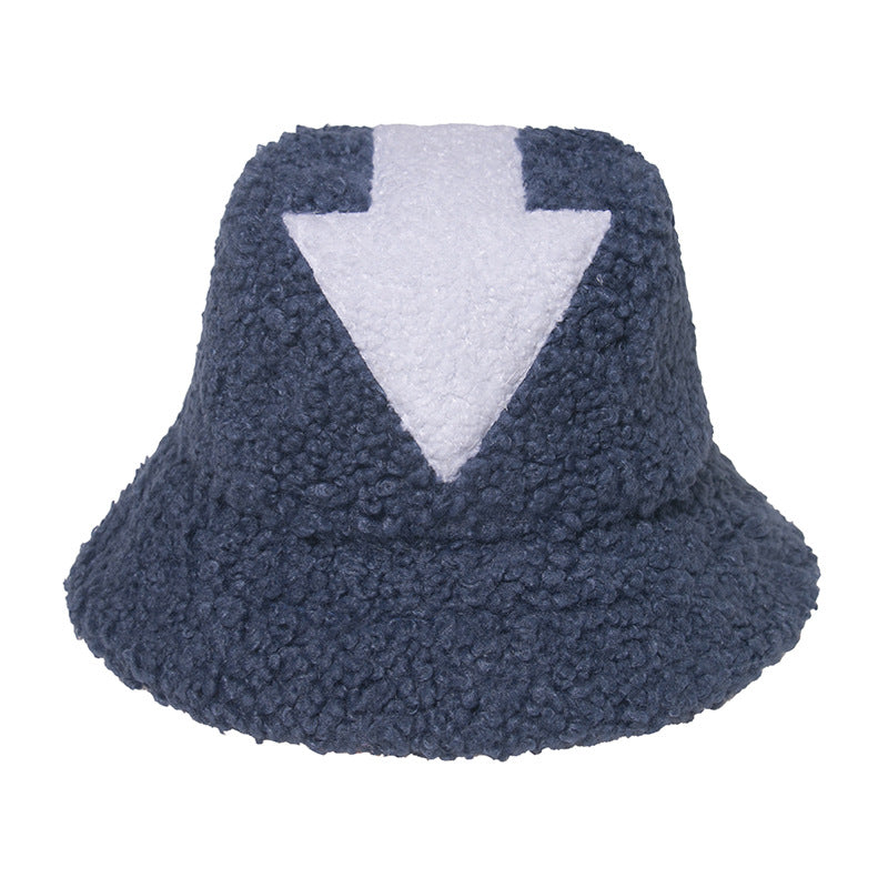 Arrow personality street trend teddy velvet basin warm hat