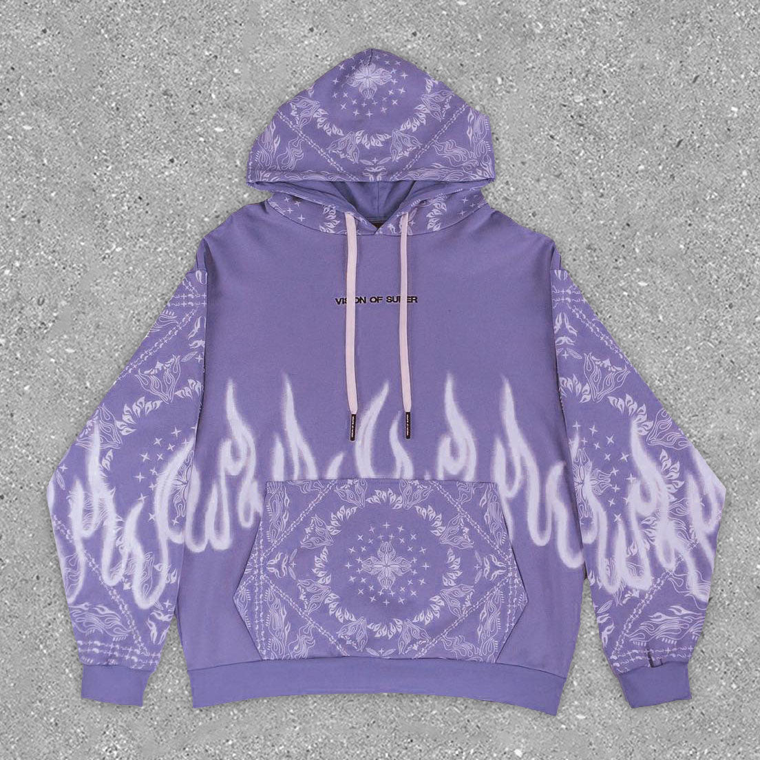 casual statement flame print hoodie