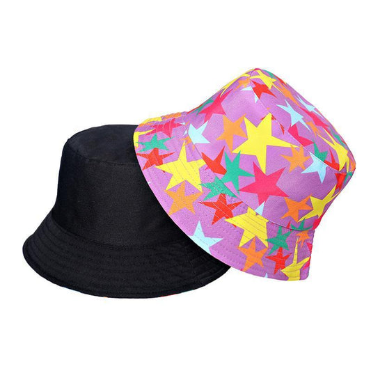 Double-sided fashion casual colored five-pointed fisherman hat