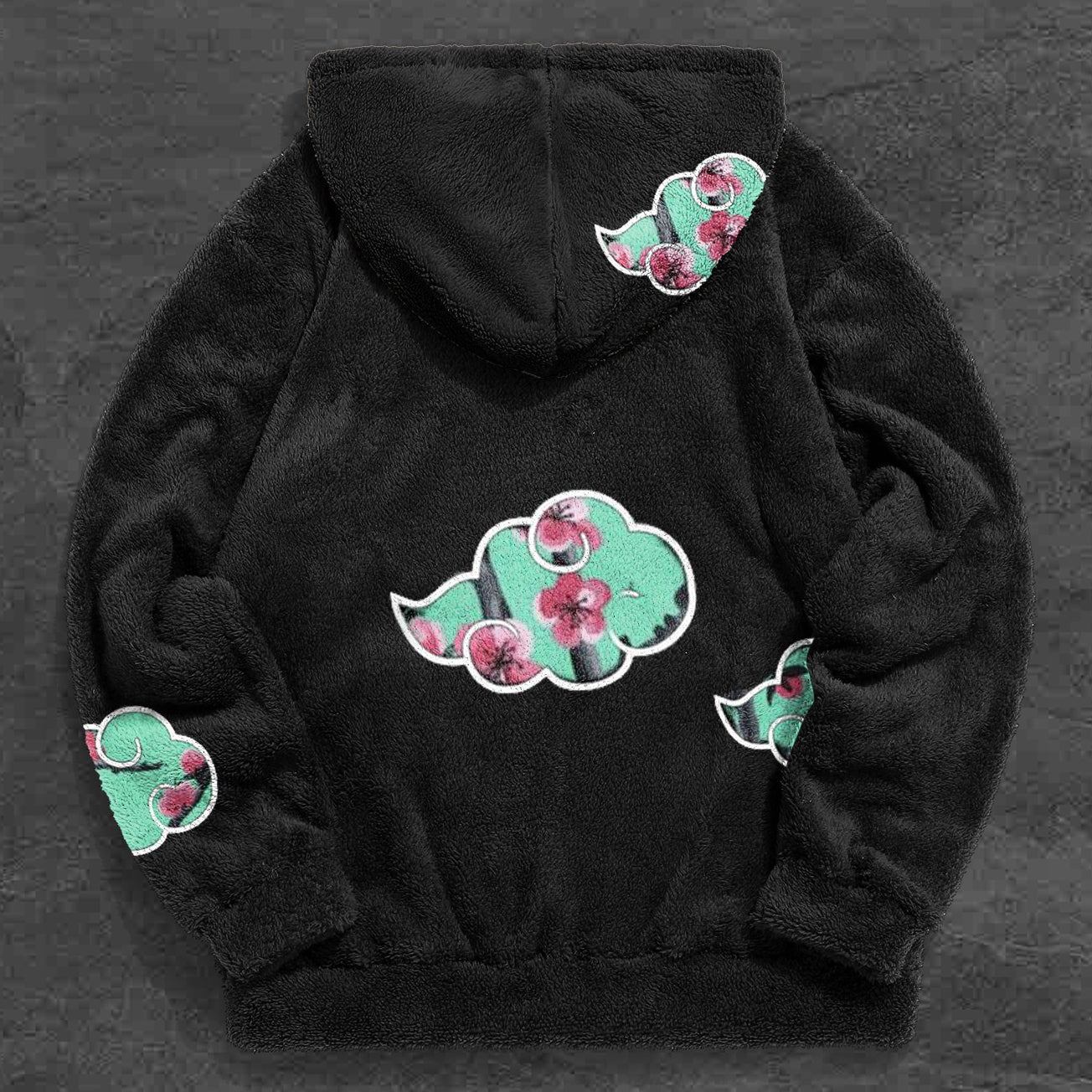 Retro Trendy Cloud Print Plush Hoodies