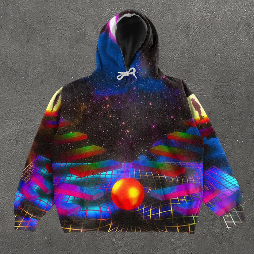 Casual Print Long Sleeve Hoodie