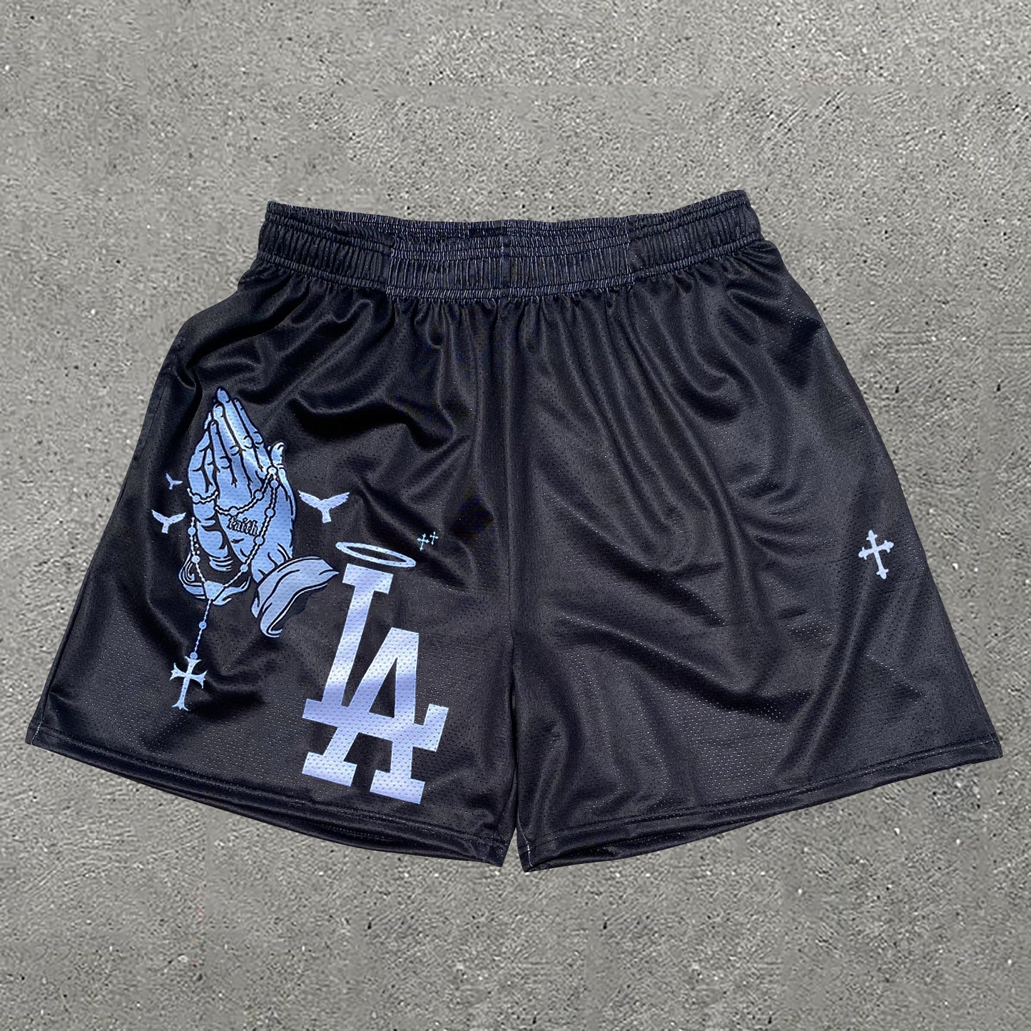 Casual Los Angeles Print Mesh Shorts