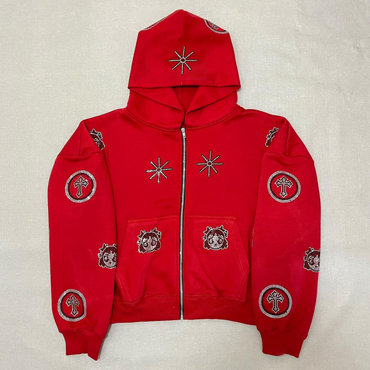 Street  Diamond Zip Hoodie Outwear