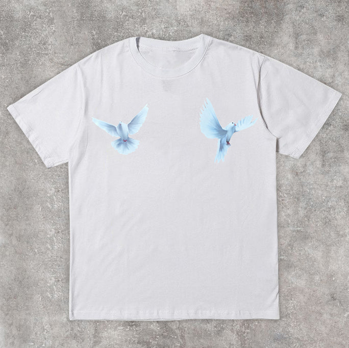 Dove Peace Print Casual Street T-Shirt