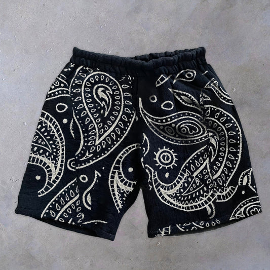 Casual Vintage Cashew Flower Print Shorts