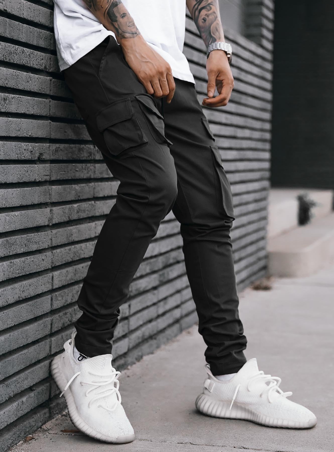 Fashion casual men's trousers personality multi-pocket sports pants