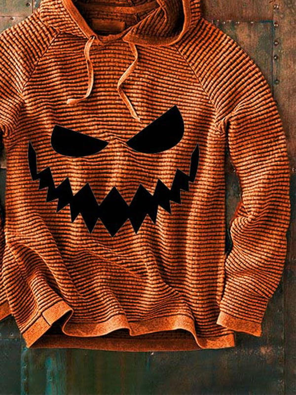 Casual Halloween Horror Smiley Solid Long Sleeve Hoodie