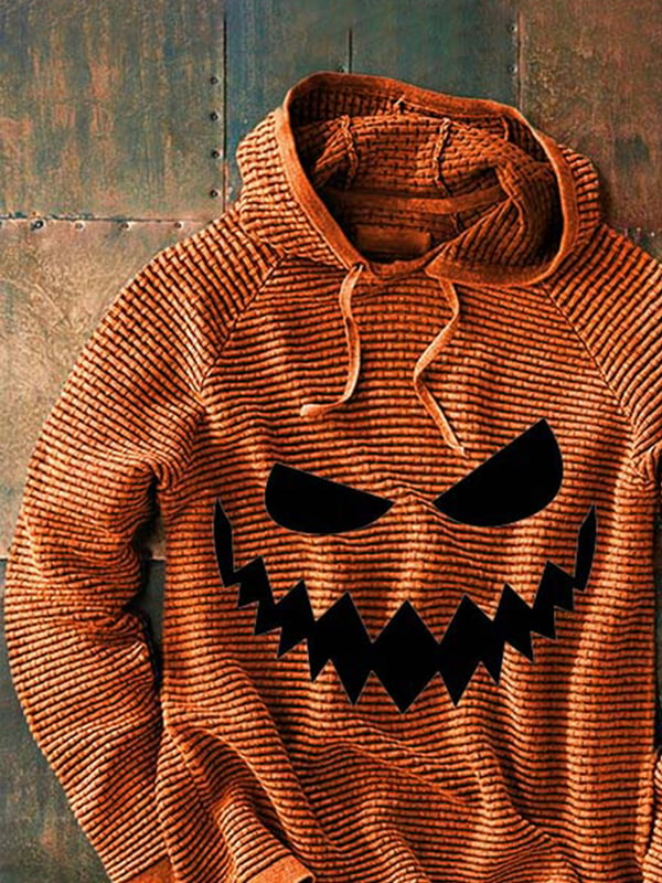 Casual Halloween Horror Smiley Solid Long Sleeve Hoodie