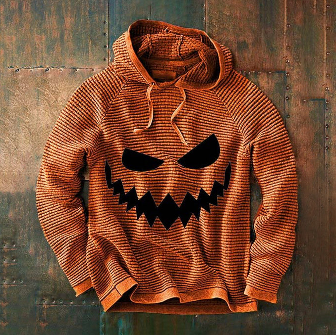 Casual Halloween Horror Smiley Solid Long Sleeve Hoodie