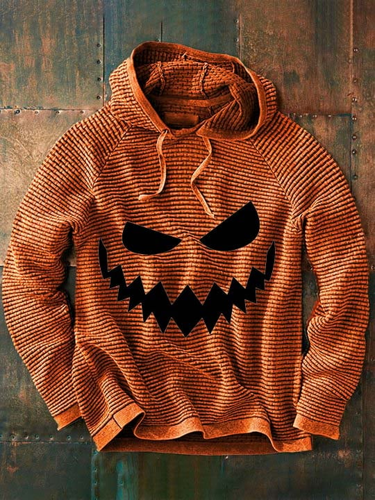 Casual Halloween Horror Smiley Solid Long Sleeve Hoodie