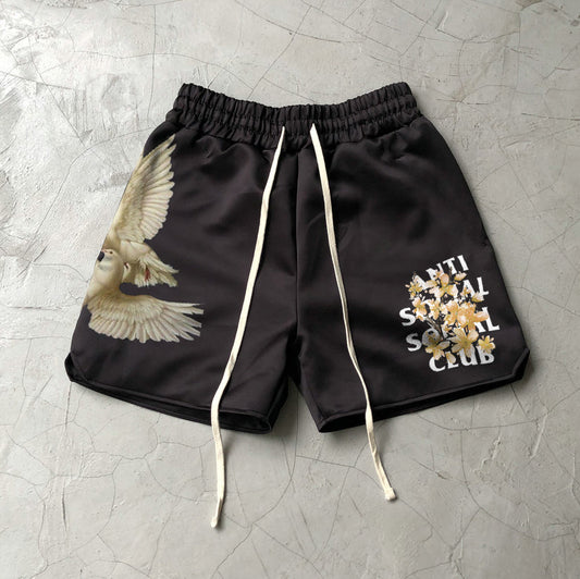 Vintage Print Street Casual Sports Shorts