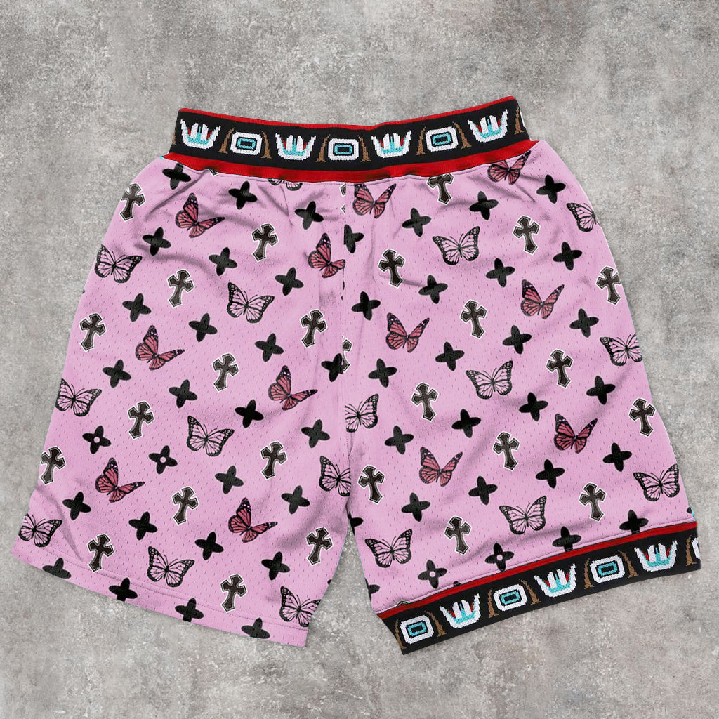 Tide brand hip-hop butterfly retro print street shorts