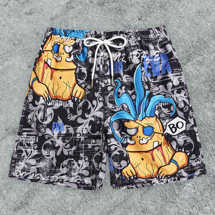 Cartoon Pattern Casual Outdoor Beach Swimming Trunks