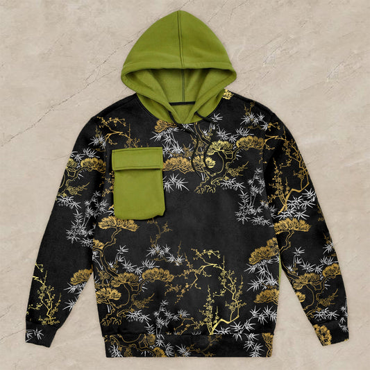 Contrast Hip Hop Pocket Print Hoodies