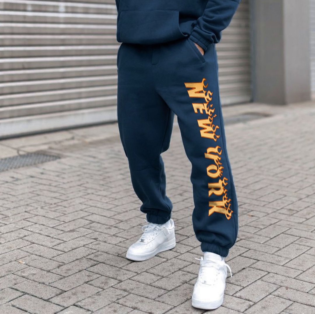 New York Flame Print Sweatpants