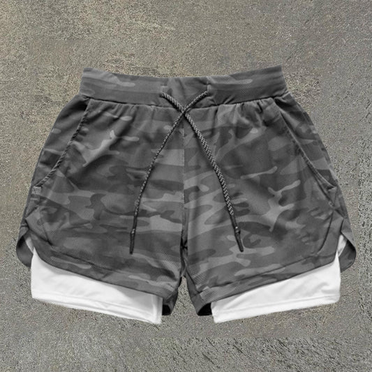 Casual Double Layer Quick Drying Breathable Sports Shorts