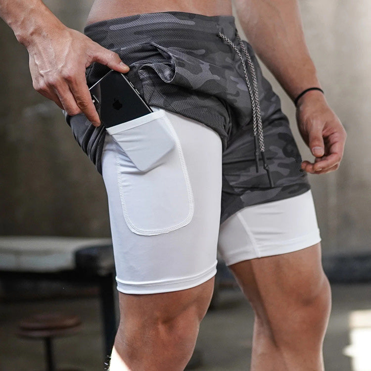 Casual Double Layer Quick Drying Breathable Sports Shorts