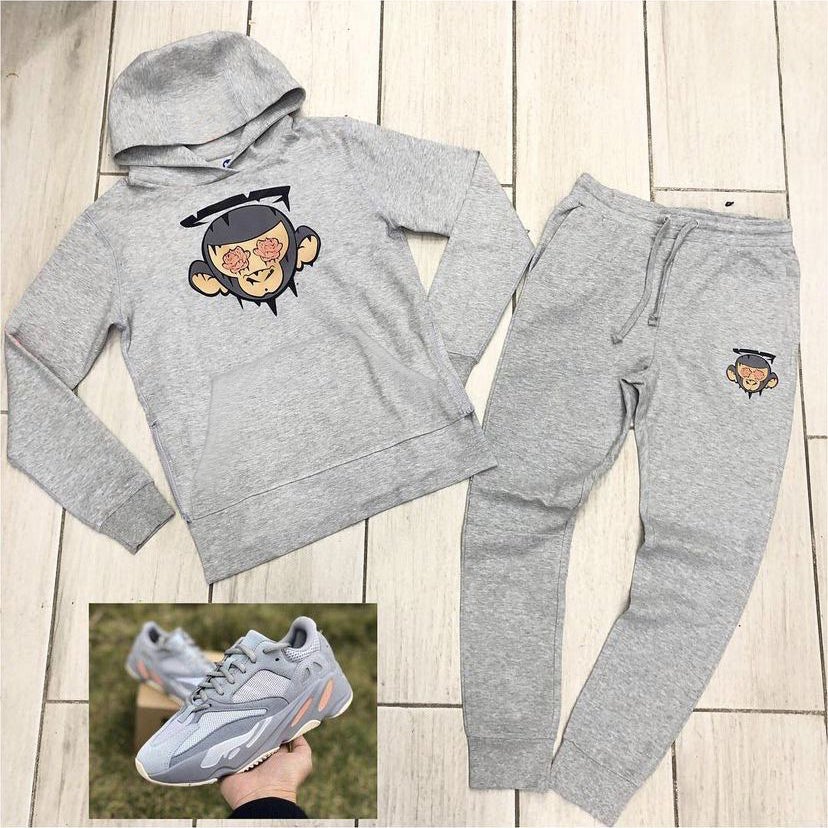 Casual fashion long sleeve hoodie set