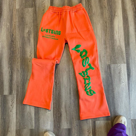 Hip Hop Street Flare Pants Orange