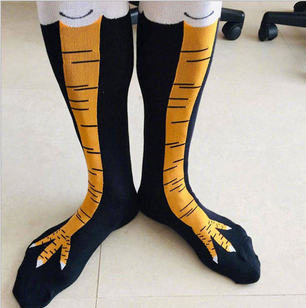 Personality Chicken Feet Print Funny Socks Over the Knee Thigh Socks Fashion Long Tube Color Socks