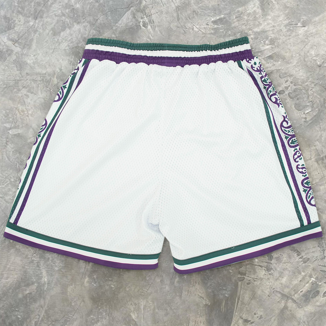 Paneled Contrast Street Mesh Track Shorts