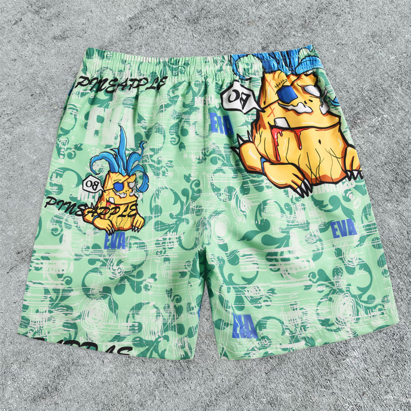 Cartoon Pattern Casual Outdoor Beach Swimming Trunks