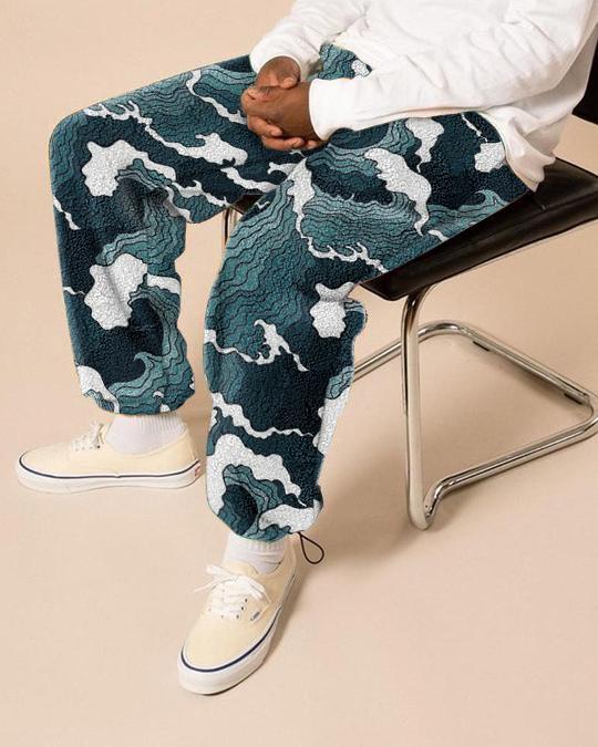 Casual printed fleece trousers