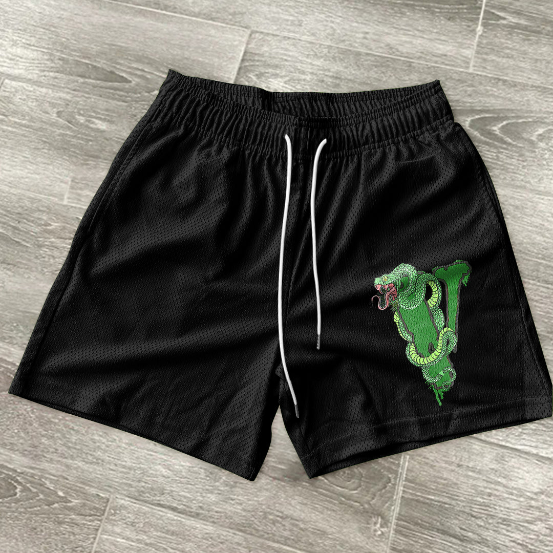 Retro Hip Hop Personality Street Mesh Shorts