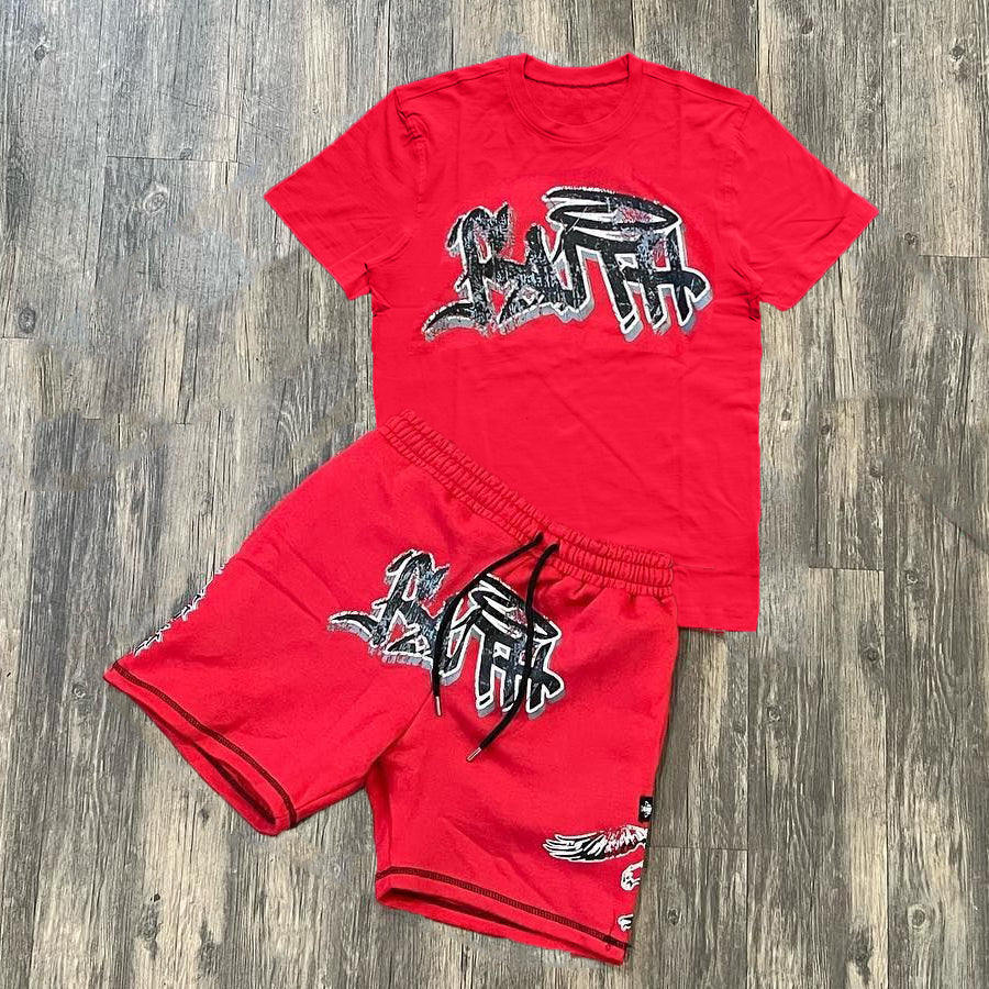 Faith Print T-Shirt Shorts Two-Piece Set