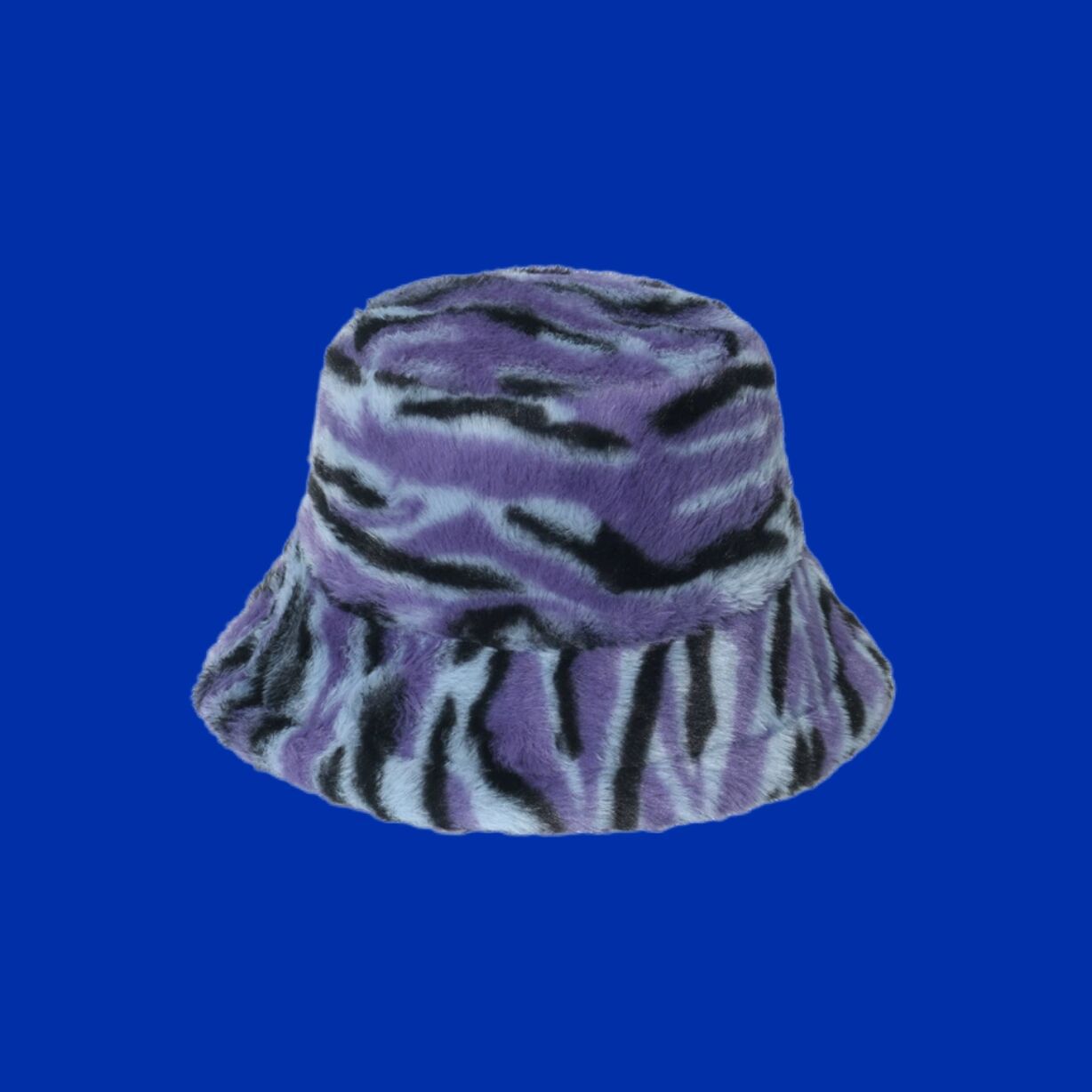 Warm Plush Gradient Color Stripe Bucket Hat