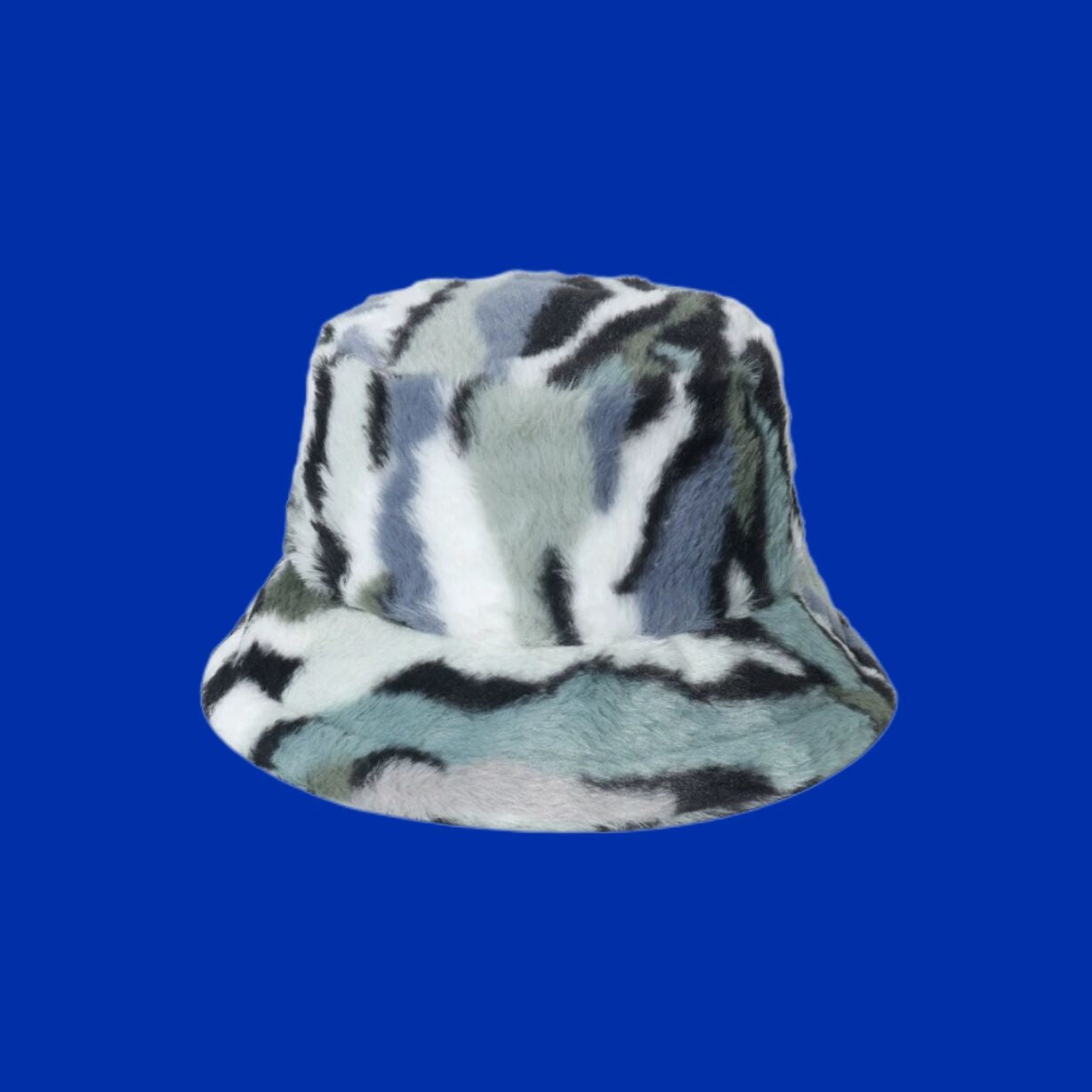 Warm Plush Gradient Color Stripe Bucket Hat