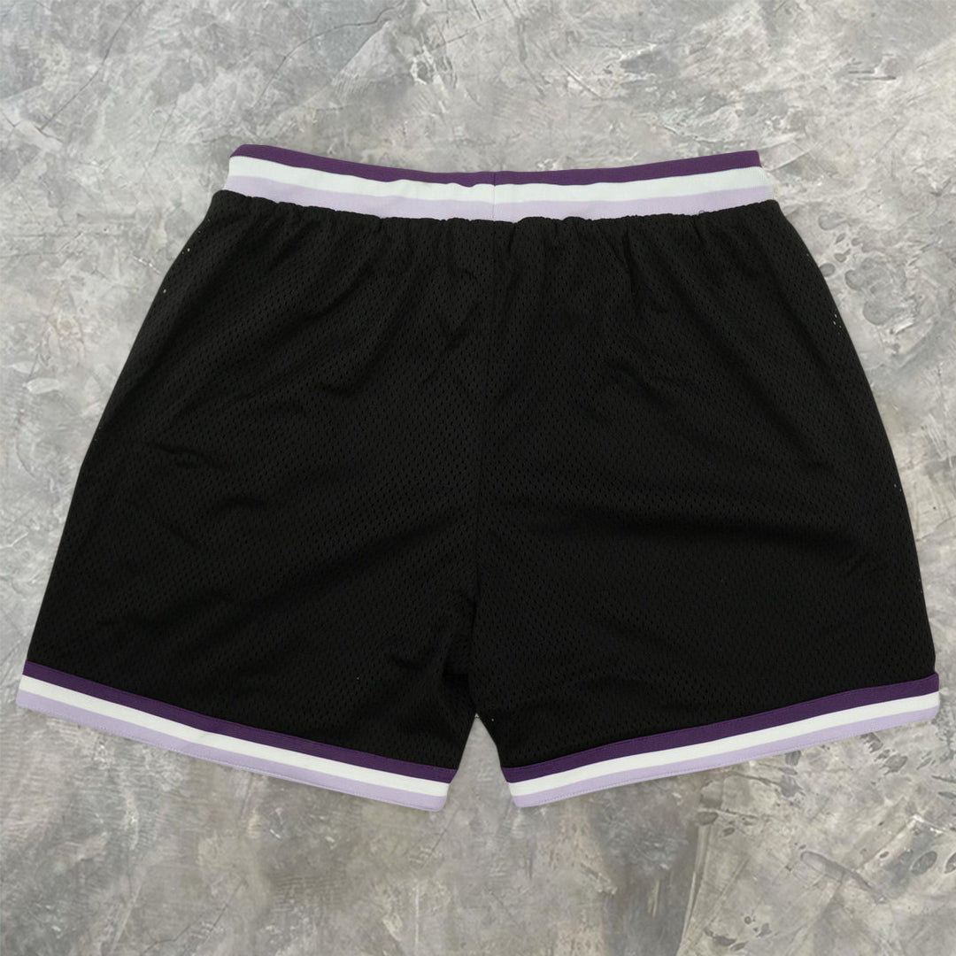 Lightning Heart Embroidered Mesh Track Shorts