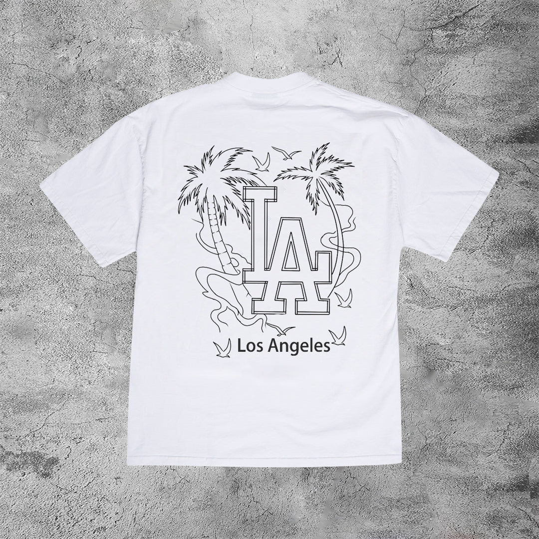 LA Vintage Print Street Short Sleeve T-Shirt