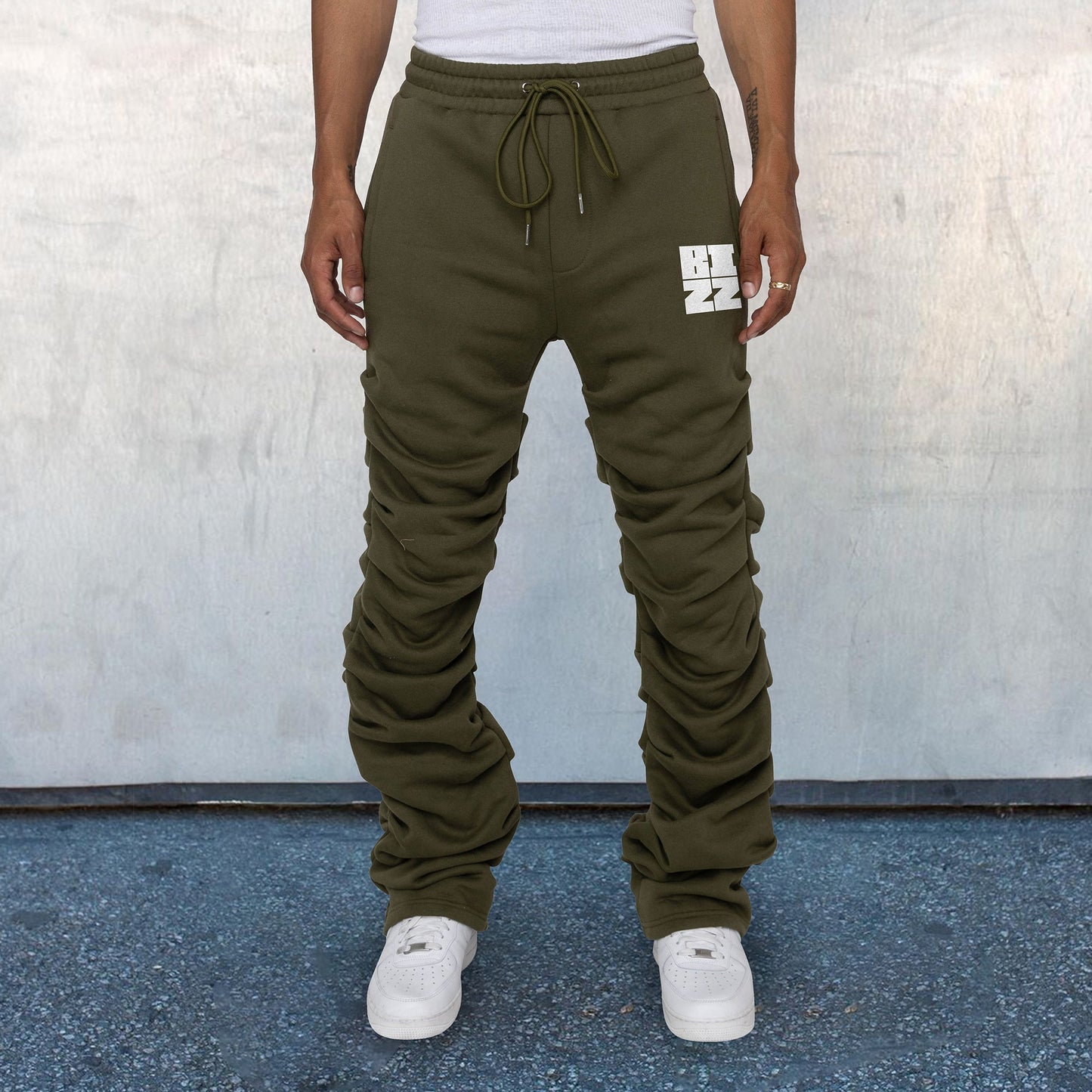 Tide brand printed pile pants casual street trousers