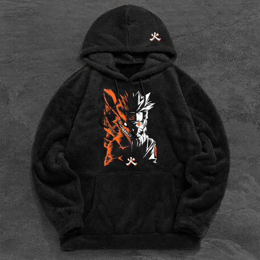 Retro Trendy Hokage Plush Hoodie