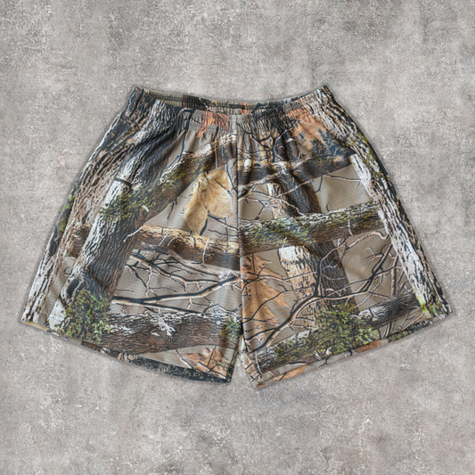 Stylish Camo Trunk Print Mesh Shorts